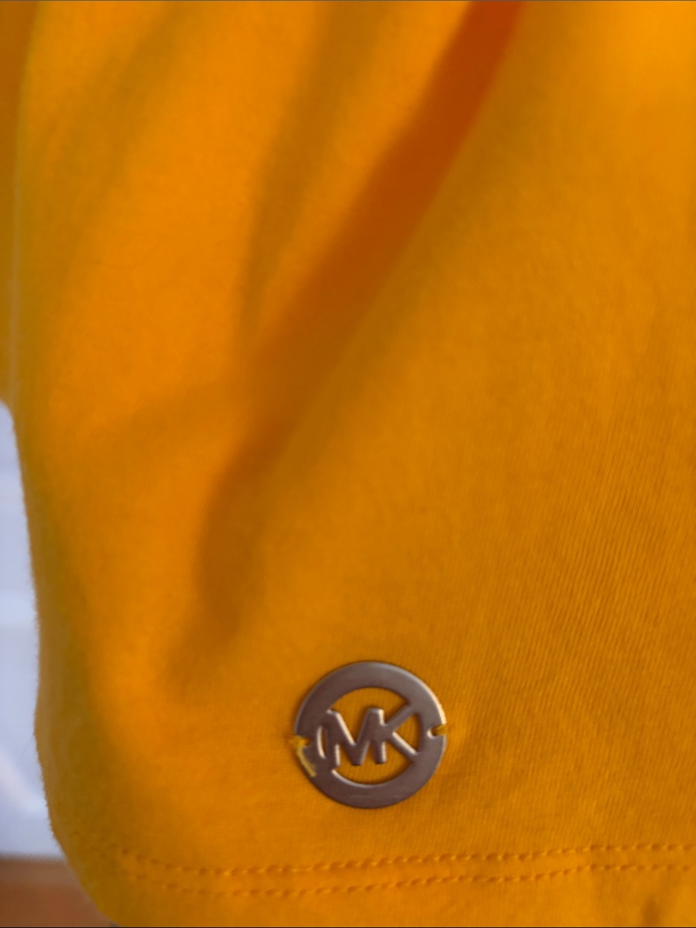 Michael Kors Yellow Cold-Shoulder Ruffle Top - Picture 5 of 6